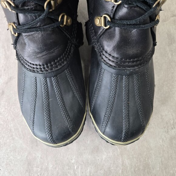 Sorel Knee High Winter Boot 9.5 Black Outdoor Snow Gorpcore Moto Utility Lace Up - Picture 13 of 14